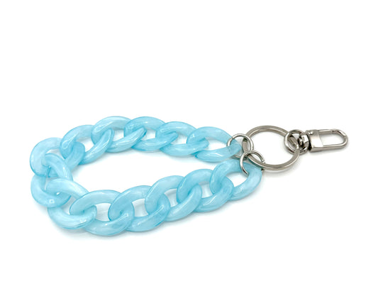 Schlüsselanhänger mit Karabiner Hellblau