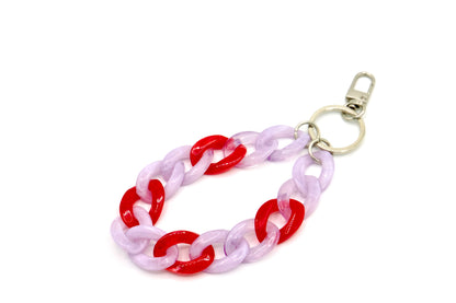 Schlüsselanhänger mit Karabiner Lila/Rot