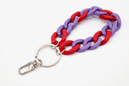 Schlüsselanhänger mit Karabiner "RUBBER EDITION" Lila/Rot