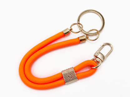 Schlüsselanhänger mit Karabiner Neon Orange