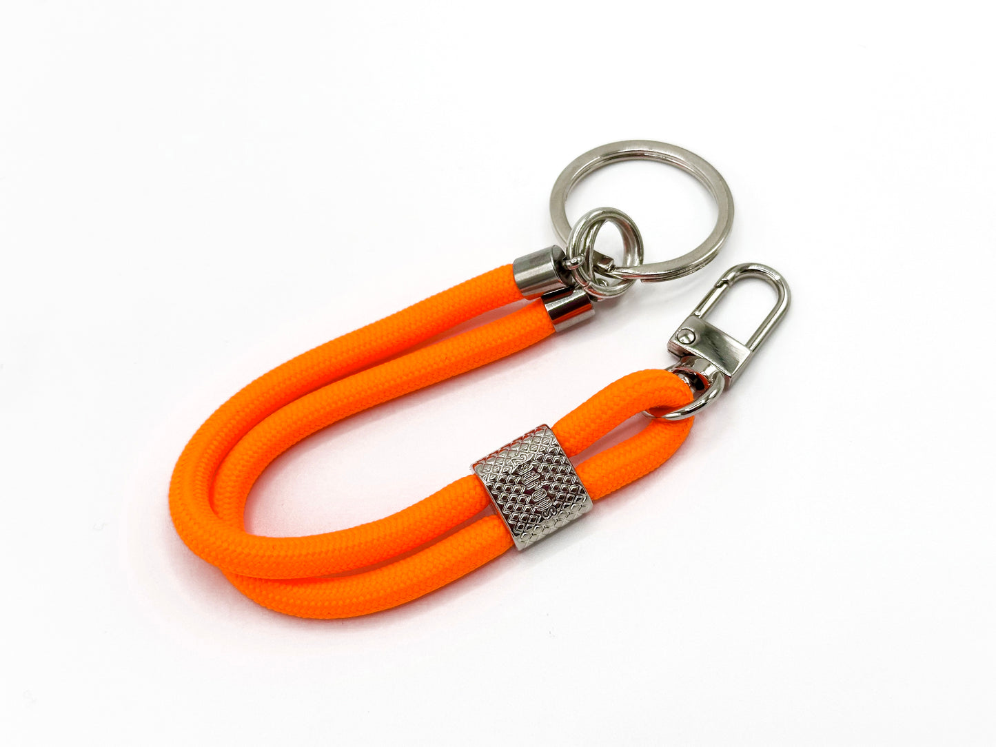 Schlüsselanhänger mit Karabiner Neon Orange