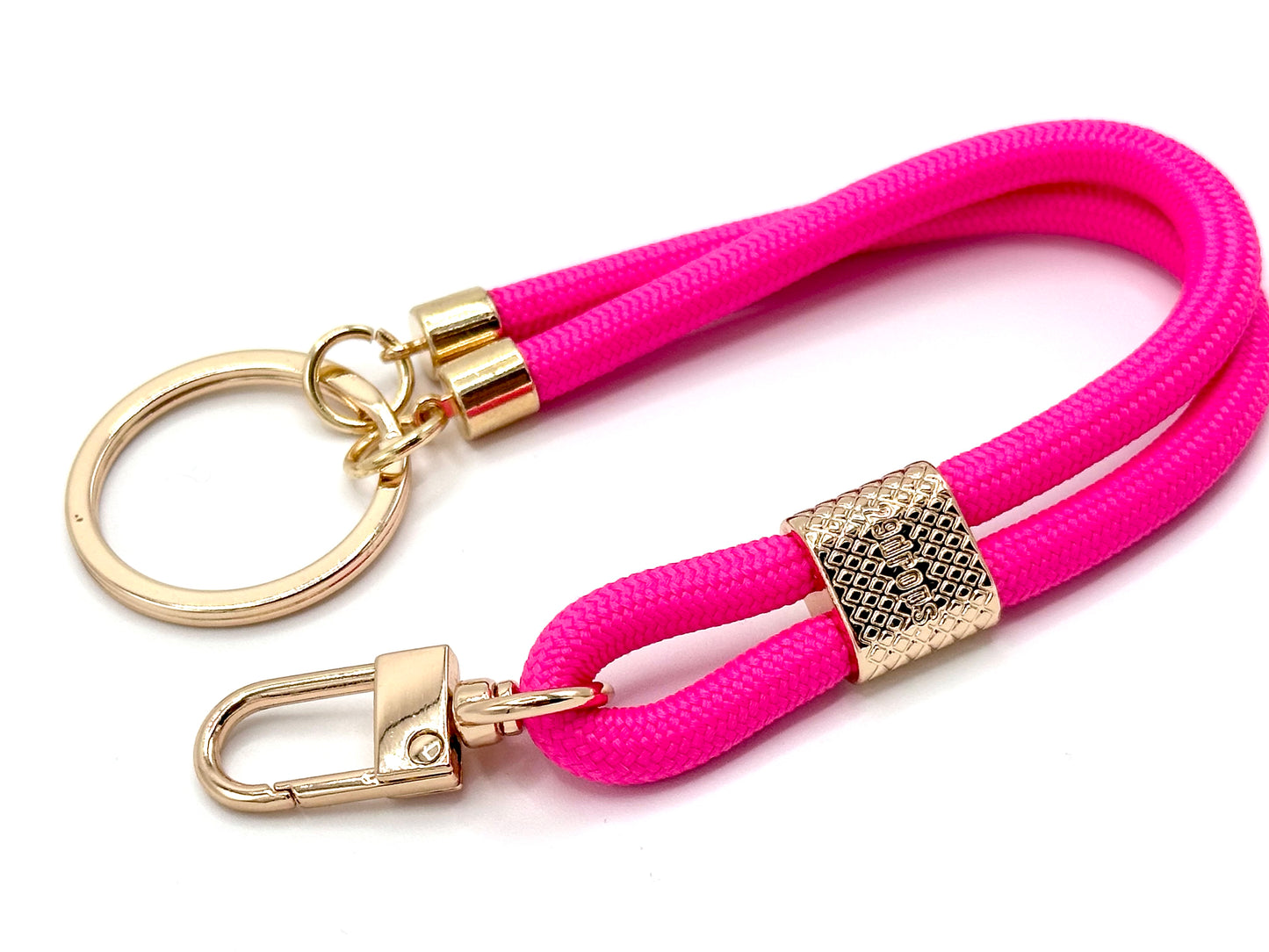 Schlüsselanhänger mit Karabiner Neon Pink