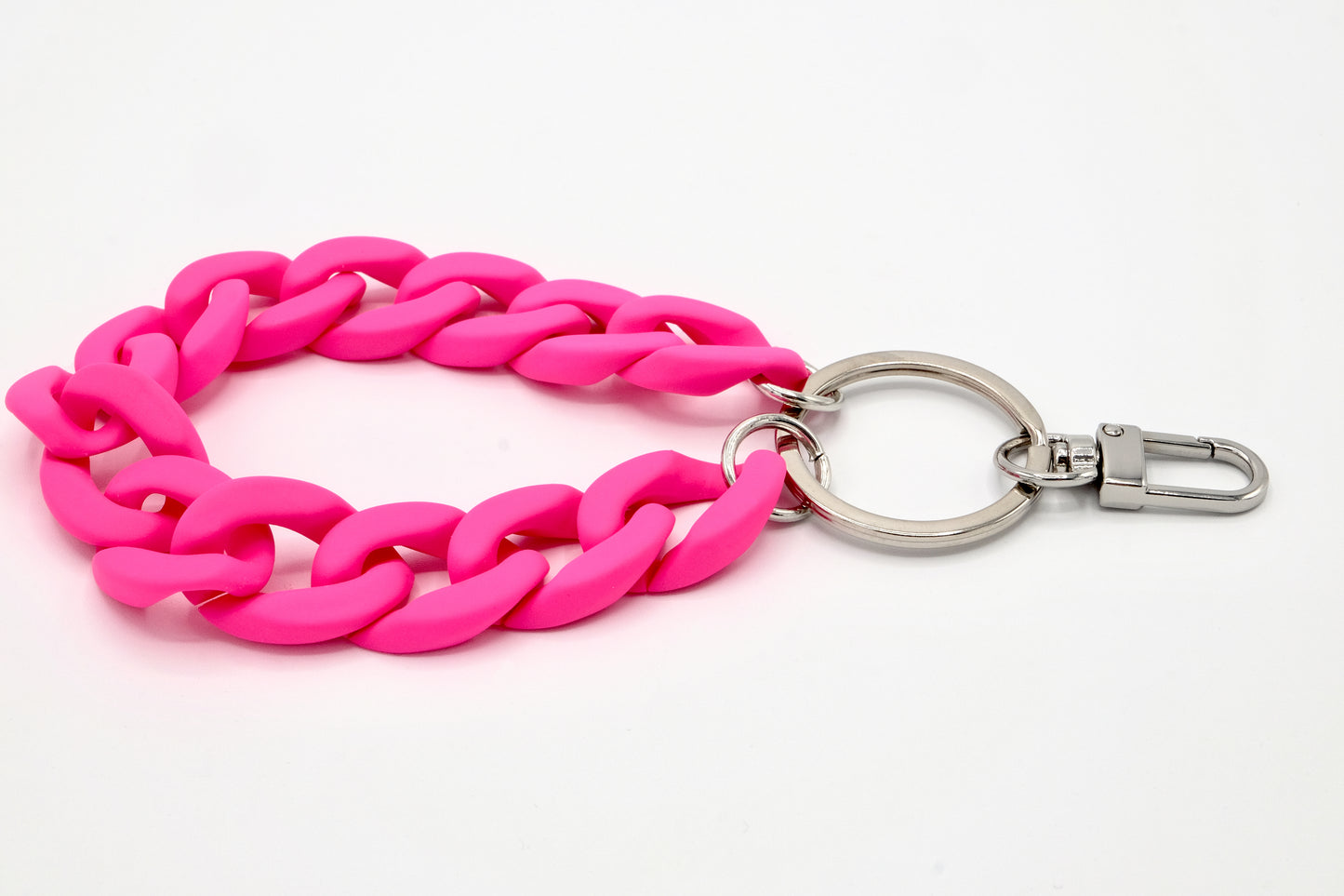 Schlüsselanhänger mit Karabiner "RUBBER EDITION" Neon-Pink