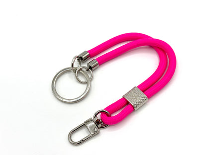 Schlüsselanhänger mit Karabiner Neon Pink