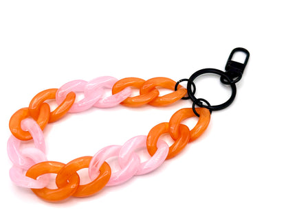Schlüsselanhänger mit Karabiner Orange/Rosa