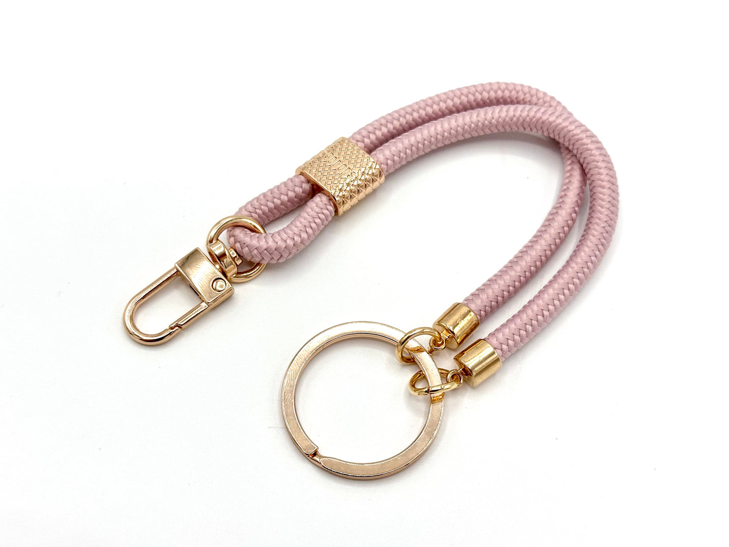 Schlüsselanhänger mit Karabiner Puderrosa