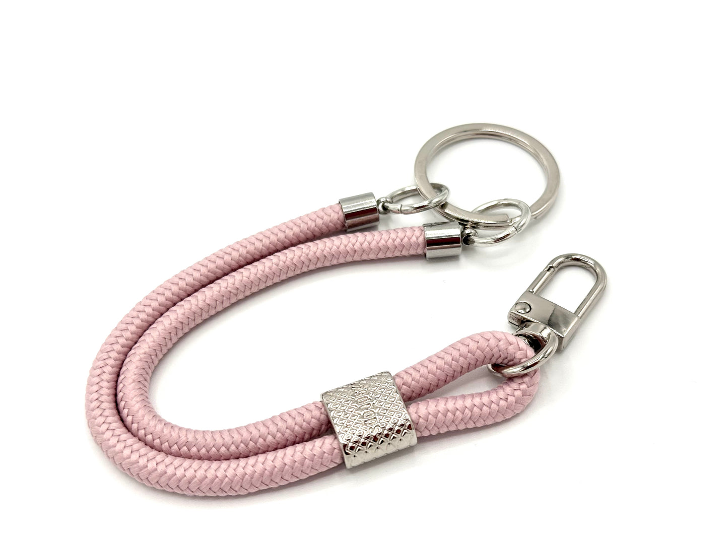 Schlüsselanhänger mit Karabiner Puderrosa