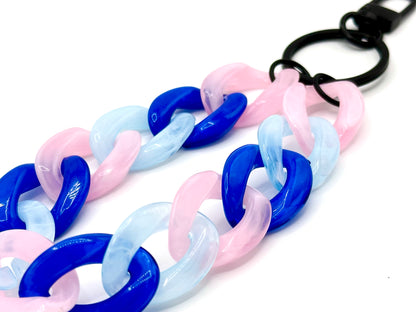 Schlüsselanhänger mit Karabiner Rosa/Blau