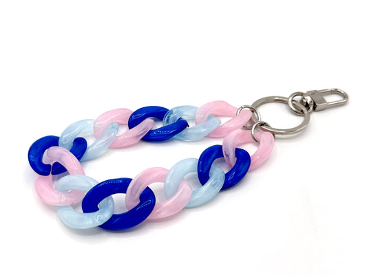 Schlüsselanhänger mit Karabiner Rosa/Blau