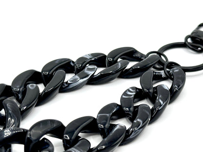 Schlüsselanhänger mit Karabiner Schwarz marmoriert