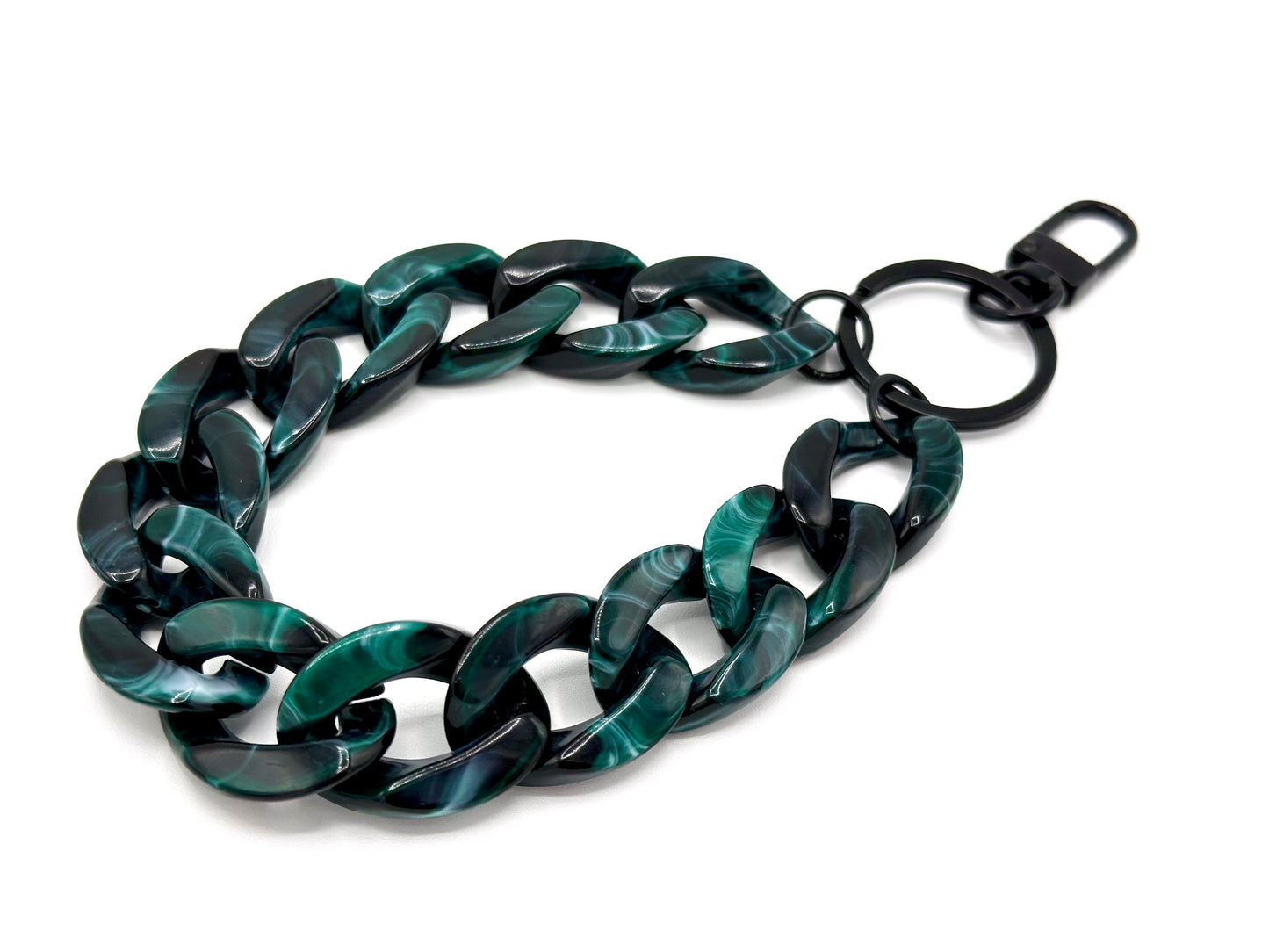 Schlüsselanhänger mit Karabiner Dunkelgrün