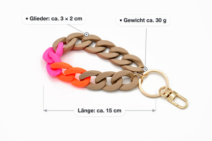 Schlüsselanhänger mit Karabiner "RUBBER EDITION" Neon Bunt
