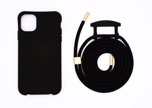 iPhone 2in1 Schwarz - modulare Handykette mit Seil