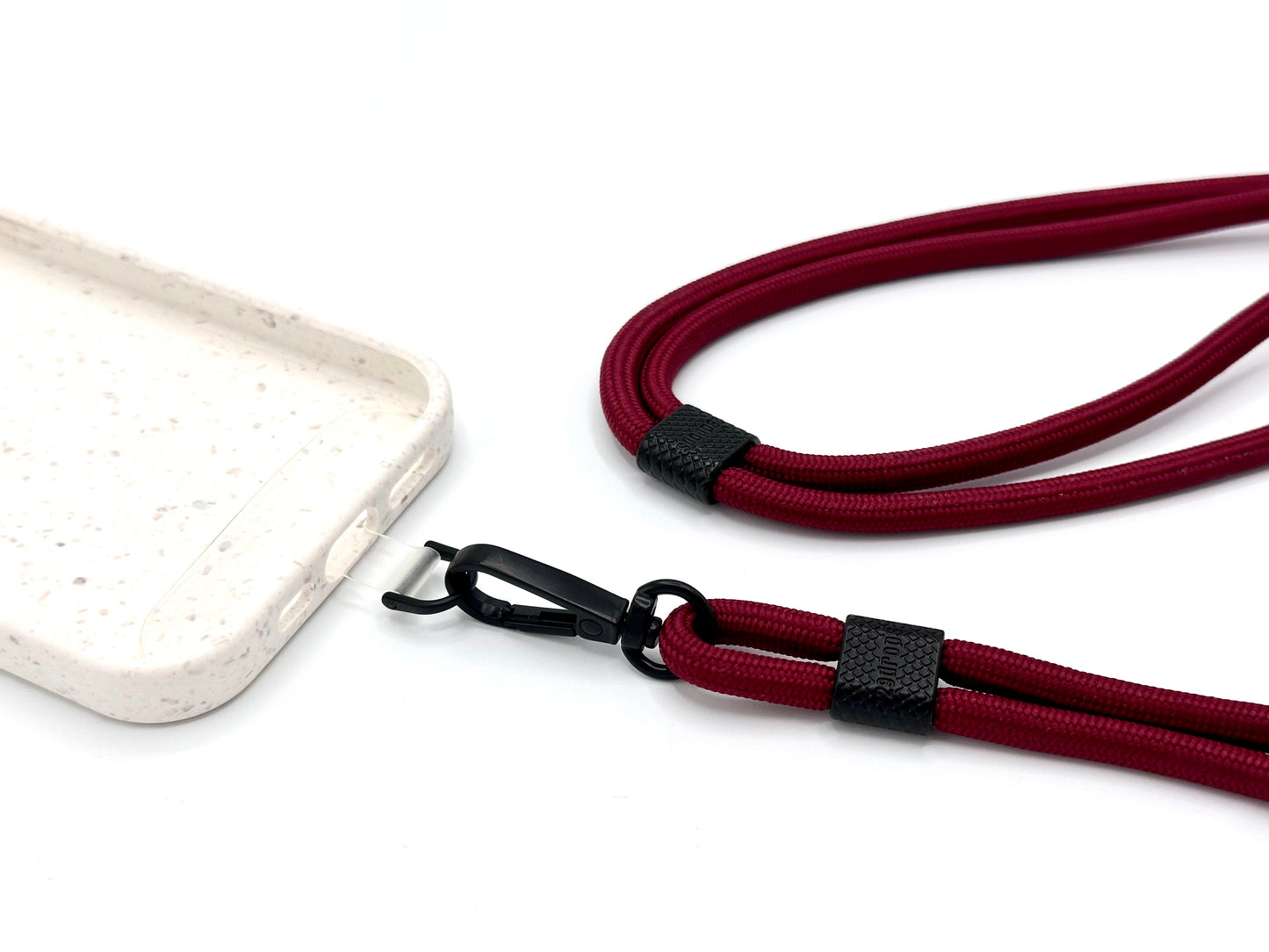 Universal Handykette Kordel mit Karabiner Bordeaux Rot