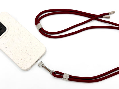 Universal Handykette Kordel mit Karabiner Bordeaux Rot