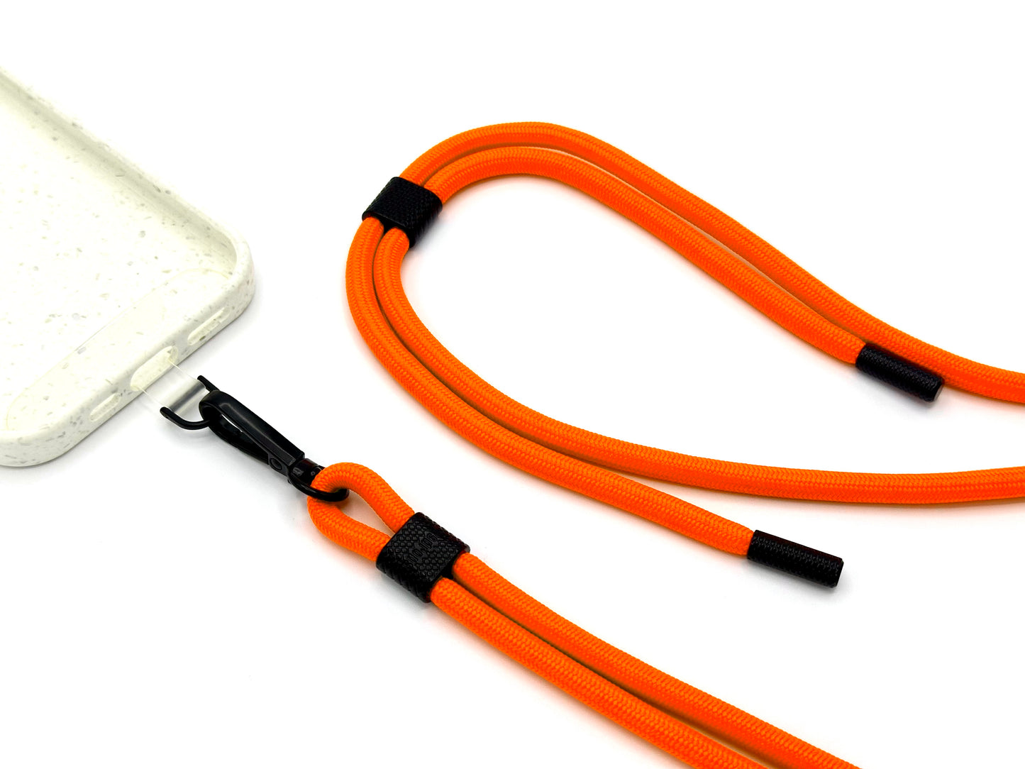 Universal Handykette Kordel mit Karabiner Neon Orange