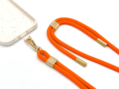 Universal Handykette Kordel mit Karabiner Neon Orange