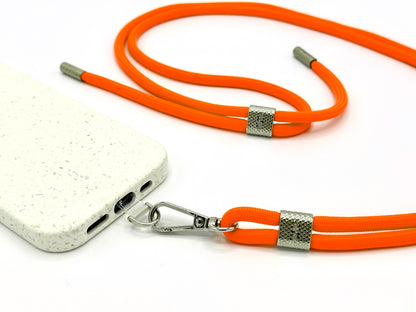 Universal Handykette Kordel mit Karabiner Neon Orange