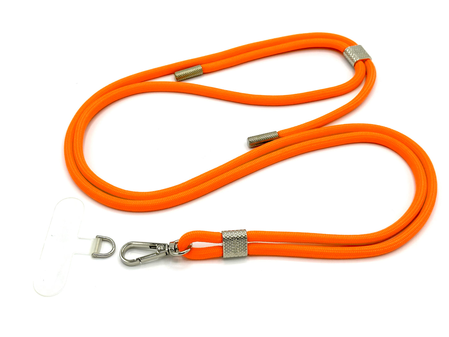 Universal Handykette Kordel mit Karabiner Neon Orange