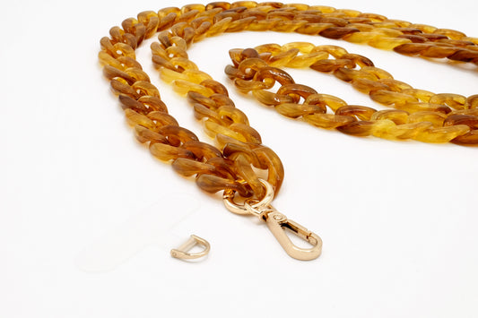 Universal Handykette | Kette mit Karabiner Goldbraun