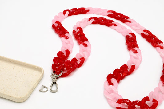 Universal Handykette | Kette mit Karabiner Rosa-Rot