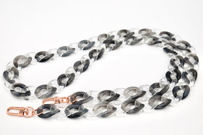 Handykette - Acryl Glieder lang Anthrazit-Clear