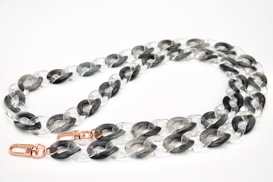Handykette - Acryl Glieder lang Anthrazit-Clear
