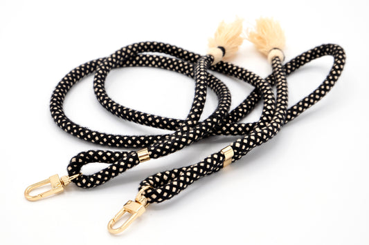 Handykette - Baumwollkordel mit 2 Karabinern Black MixHandykette -