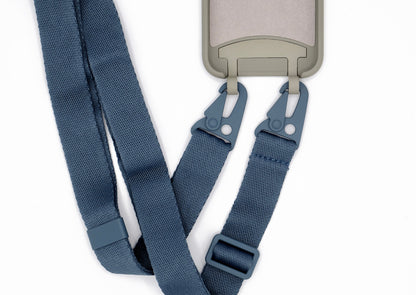 Handykette - Gurt mit Karabinern Blaugrau