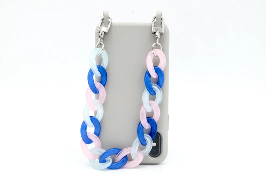 Kurze Handykette - Rosa/Blau