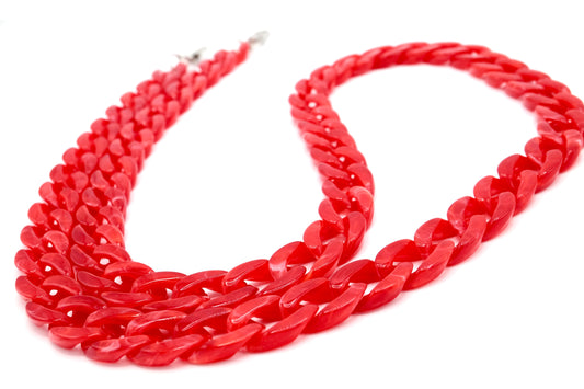 Handykette - Acryl Glieder lang Rot