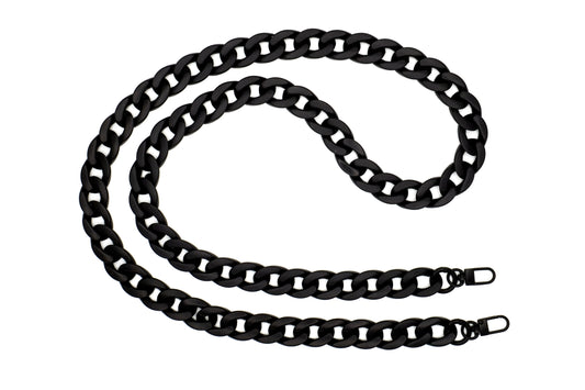 Handykette - Acryl Glieder lang Schwarz Matt