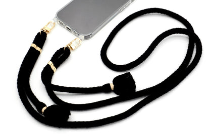 iPhone Handykette - transparente Hülle mit Baumwollkordel