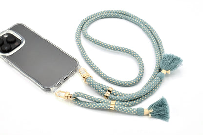 iPhone Handykette - transparente Hülle mit Baumwollkordel
