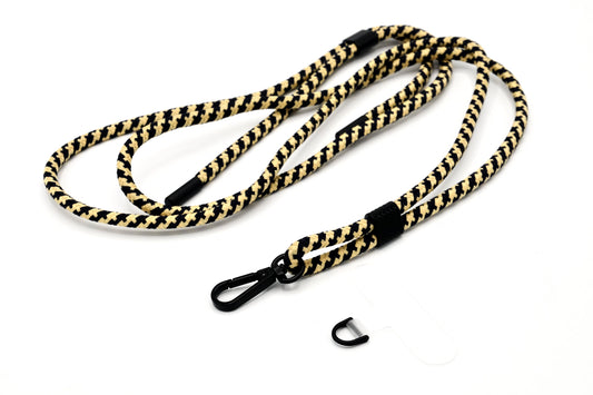 Universal Handykette Kordel mit Karabiner Beige/Blau