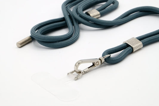 Universal Handykette Kordel mit Karabiner Blaugrau