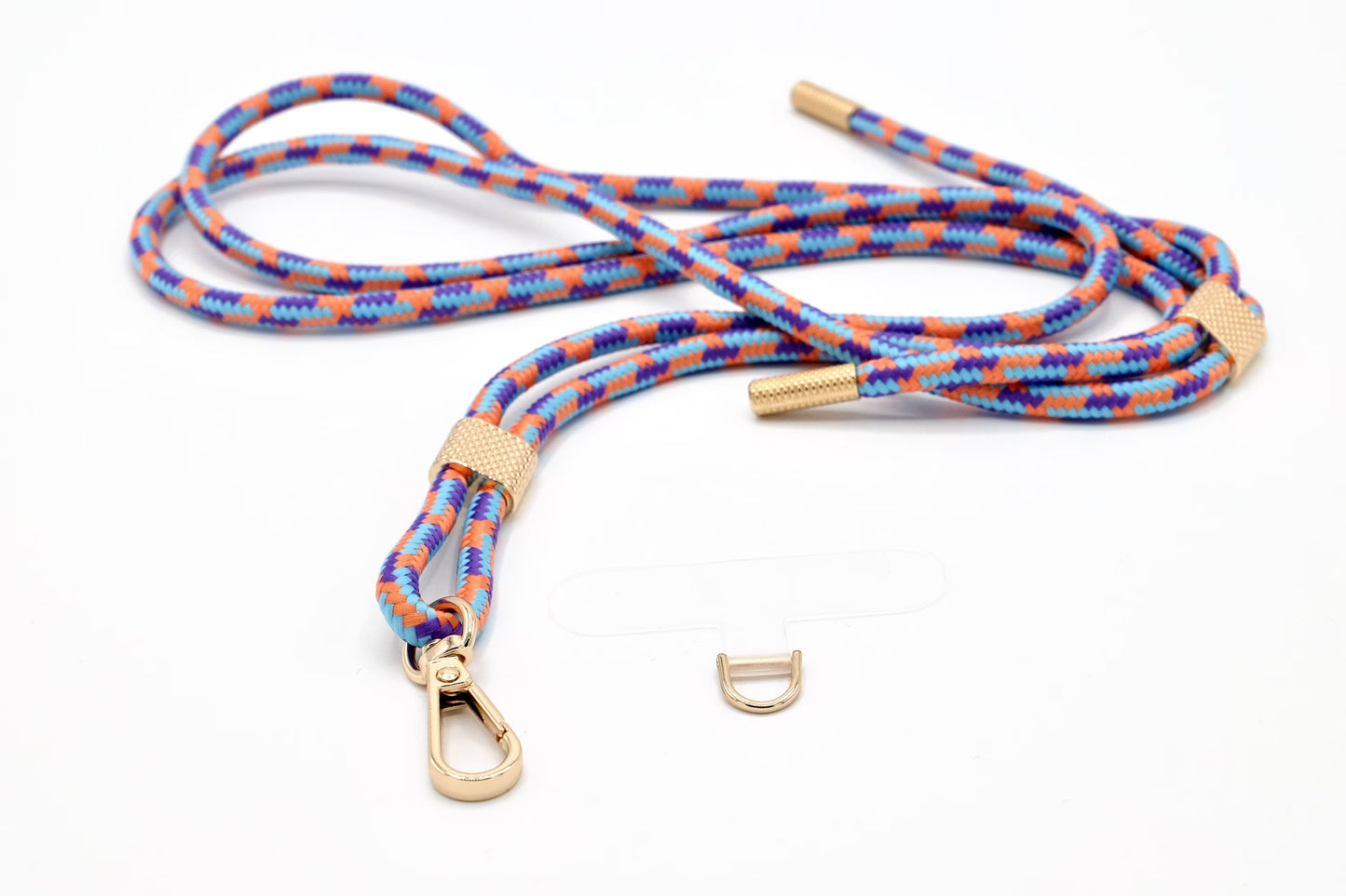 Universal Handykette Kordel mit Karabiner Coral Mix