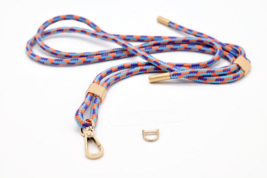 Universal Handykette Kordel mit Karabiner Coral Mix