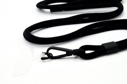 Universal Handykette Kordel mit Karabiner Schwarz