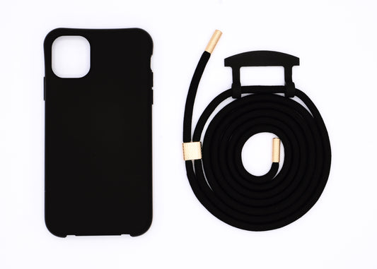 iPhone 2in1 Schwarz - modulare Handykette mit Seil
